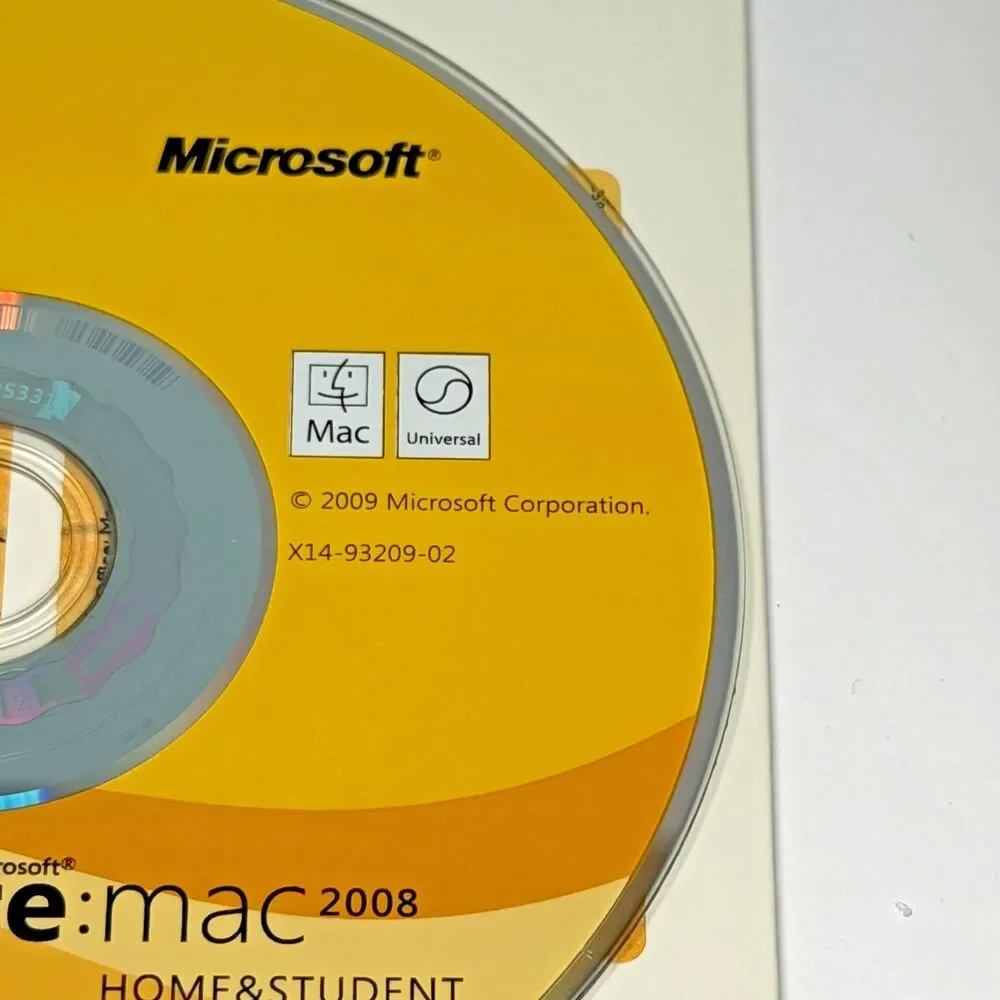 Microsoft Office Mac 2008 Home & Student Edition Disc w/ Manual Used Untested
